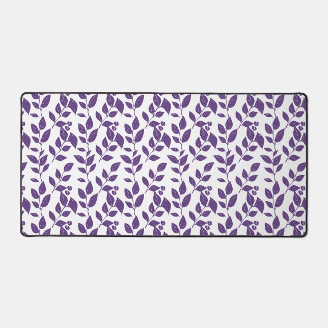 Vertical Botanical Stripe Pattern Desk Mat (Front)