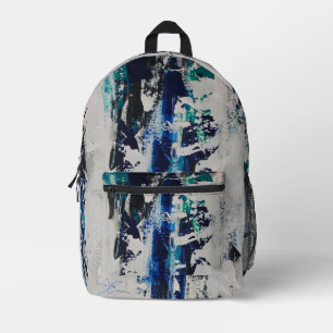 Vertical Break Printed Backpack