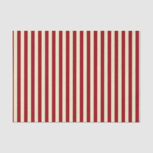 Vertical Burgundy and Cream Stripes Tissue Paper