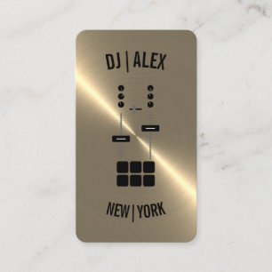 Vertical Business Card   Gold-Faux DJ