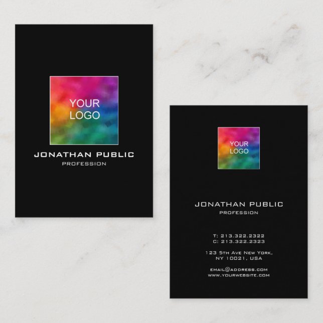 Vertical Business Cards Template Your Own Logo (Front/Back)