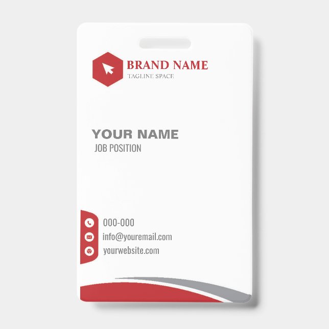 Vertical Bussines Badge Card ID Badge (Front)
