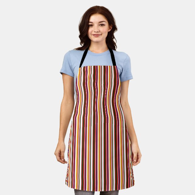 Vertical Candy Stripes Apron (Worn)