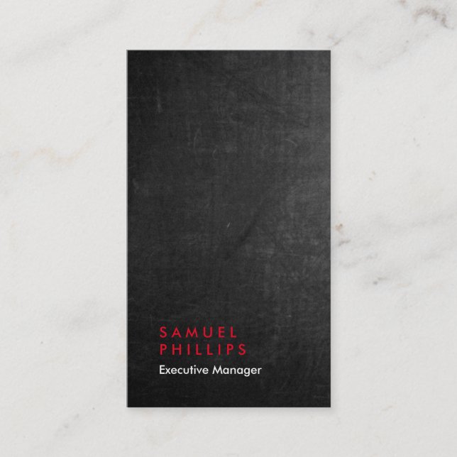 Vertical chalkboard professional plain manager business card (Front)