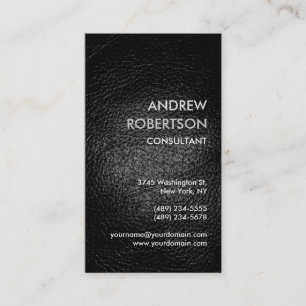 Vertical Chic Leather Effect Manager Business Card