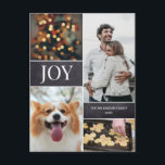 Vertical Christmas 2020 family photo Collage Holiday Postcard<br><div class="desc">Your beautiful special photos deserve to be shared during this time of year as you send warm wishes. Customise this modern collage design & personalise with your family last name and greeting. Find the other pieces from the collection. (this is a vertical format, we also have a horizontal version) With...</div>