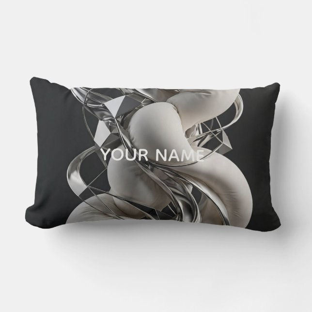 Vertical Chrome Twist - Premium 3D Abstract Lumbar Cushion (Front)