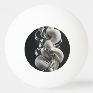 Vertical Chrome Twist - Premium 3D Abstract Ping Pong Ball