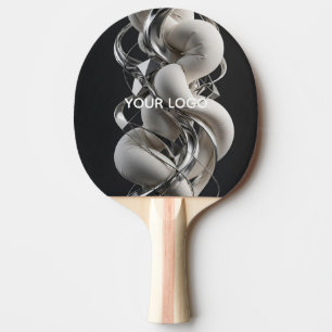 Vertical Chrome Twist - Premium 3D Abstract Ping Pong Paddle