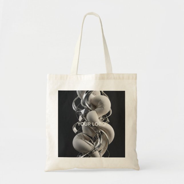 Vertical Chrome Twist - Premium 3D Tote Bag (Front)