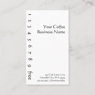 Vertical Coffee Punchcard Loyalty Card