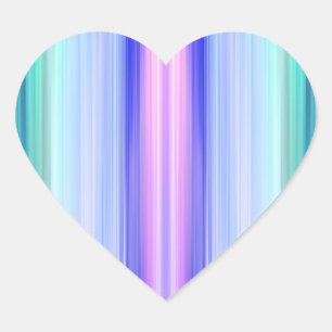 Vertical Colour Stripes Heart Sticker