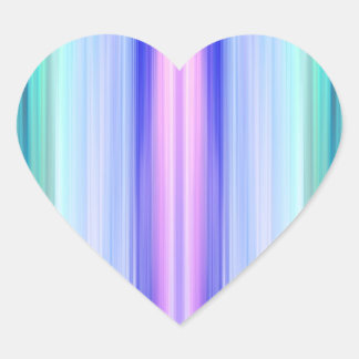 Vertical Colour Stripes Heart Sticker