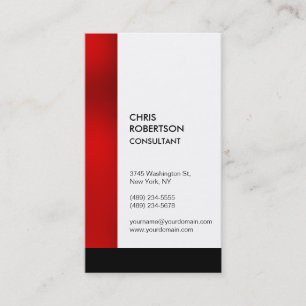 Vertical Colourful Red Black Stripes Business Card