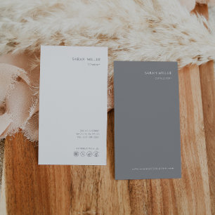 Vertical Consultant Minimalist Formal Grey White Business Card