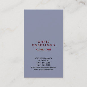Vertical Cool Grey Colour Consultant Business Card