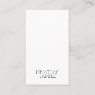 Vertical Creative Minimalist Design Modern Plain Business Card