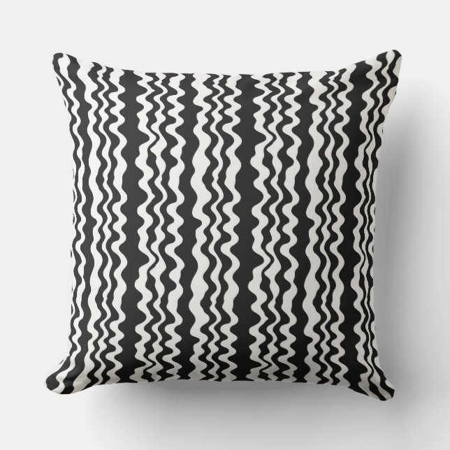 vertical, curved stripes, grey, stripes, black cushion (Front)