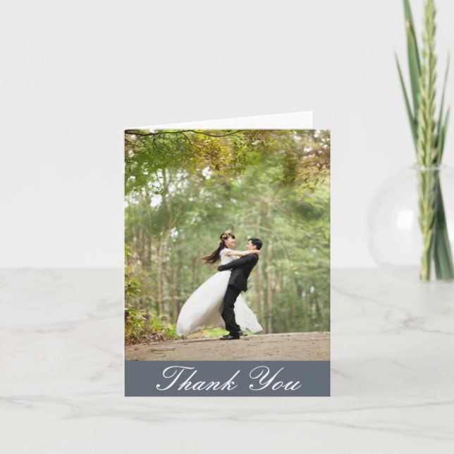 Vertical Custom Wedding Photo Thank You (Front)