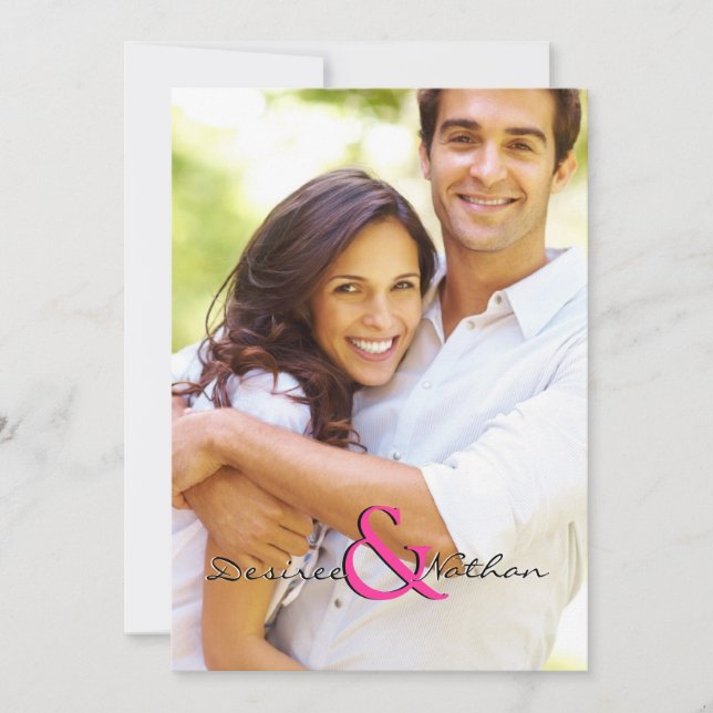 Vertical Customisable Photo Wedding Invitation (Front)