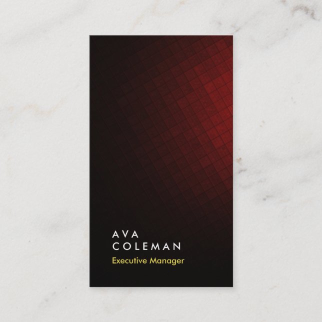 Vertical dark red tiles simple plain manager business card (Front)