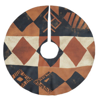 Vertical design with African elements Brushed Polyester Tree Skirt