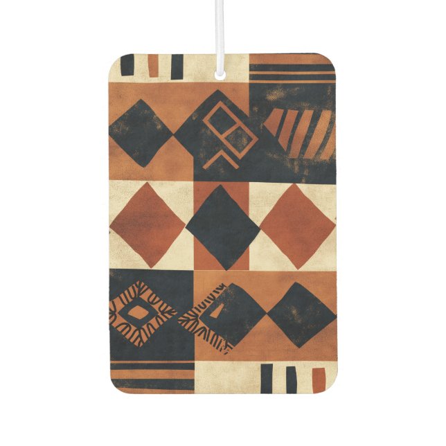 Vertical design with African elements Car Air Freshener (Front)