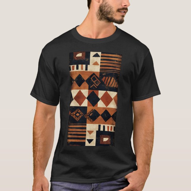 Vertical design with African elements T-Shirt (Front)