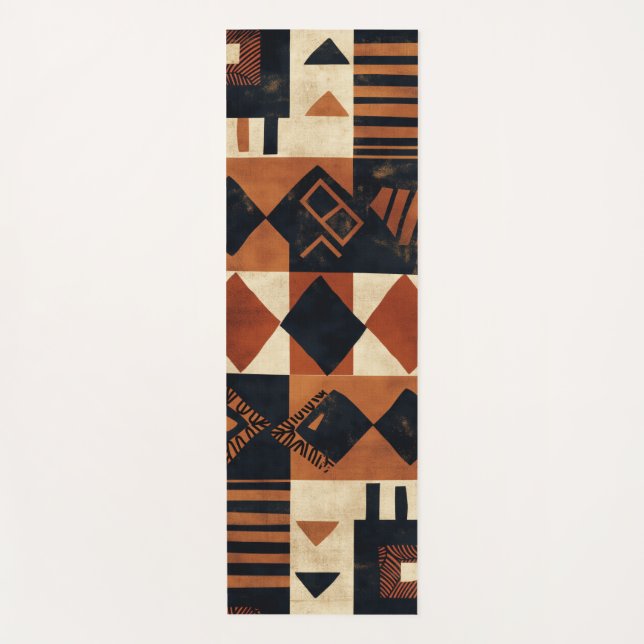 Vertical design with African elements Yoga Mat (Front)