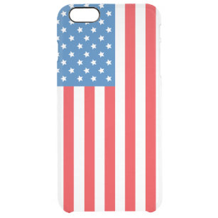 Vertical Display of United States of America Flag Clear iPhone 6 Plus Case