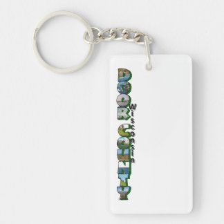 Vertical Door County Wisconsin Big Letter Key Ring