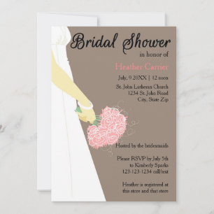 Vertical Dress & Bouquet -Bridal Shower Invite