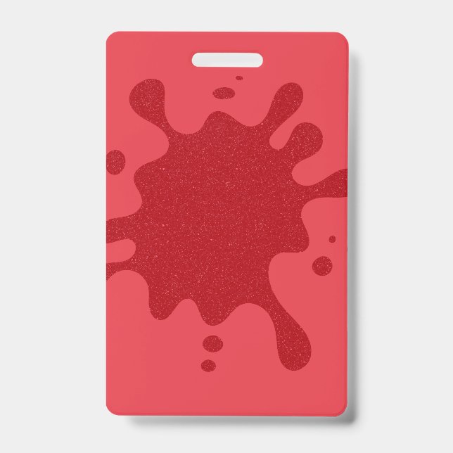 Vertical Drip ID Badge – Tomato Red Custom (Front)