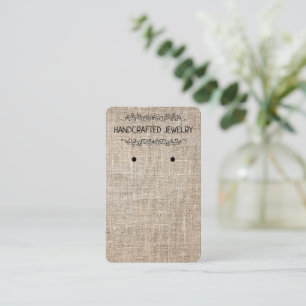 Vertical Earring Card-Natural Jute- Business Card