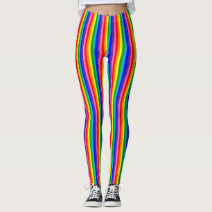 Vertical Eight Stripe Rainbow Pride Flag Leggings