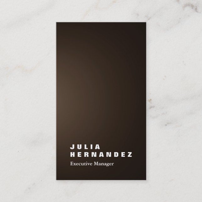 Vertical elegant impressive sepia brown plain business card (Front)