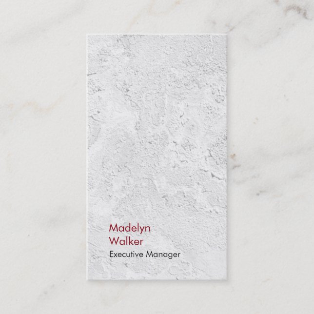 Vertical elegant unique modern grey wall texture business card (Front)