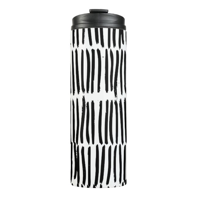 Vertical Elements: Hand-Drawn Seamless Style. Thermal Tumbler (Front)