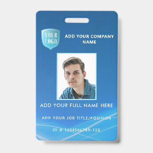 Vertical Employee Photo ID with Logo Badge
