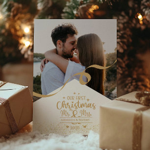 Vertical First Christmas Full Photo Layout Holiday Card