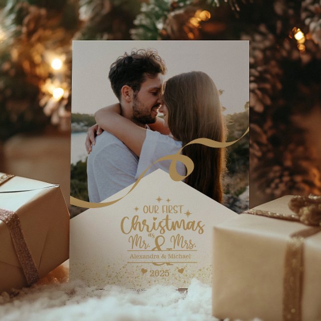 Vertical First Christmas Full Photo Layout Holiday Card (Creator Uploaded)