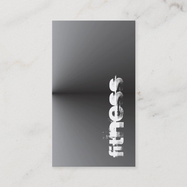 Vertical Fitness Sport Metallic Silver Grey Business Card (Front)
