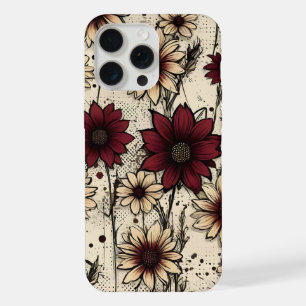 Vertical Floral Elegance iPhone 15 Pro Max Case