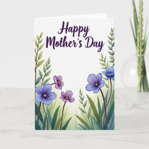 Vertical Floral Mothers Day Card