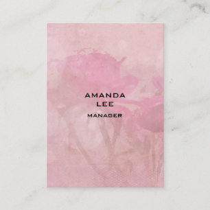 Vertical Floral Rose Background Plain Modern Business Card