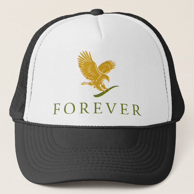 Vertical FOREVER Feathered.png Trucker Hat (Front)