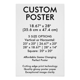 Vertical Glossy Custom Poster 18.67" x 28"