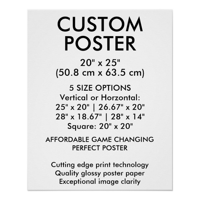Vertical Glossy Custom Poster 20" x 25" (Front)