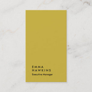 Vertical gold colour professional plain manager business card