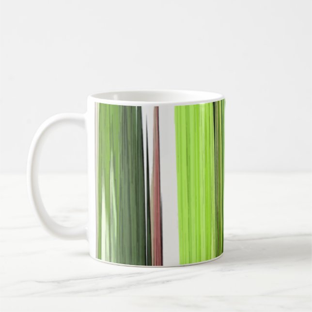 Vertical Green Abstract 422 Coffee Mug (Left)